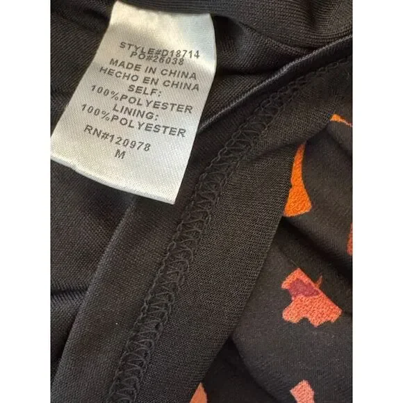 Entro Women's Ruffle Sleeve Floral Dress Black M Tiered Boho Mini Lined - Picture 13 of 13